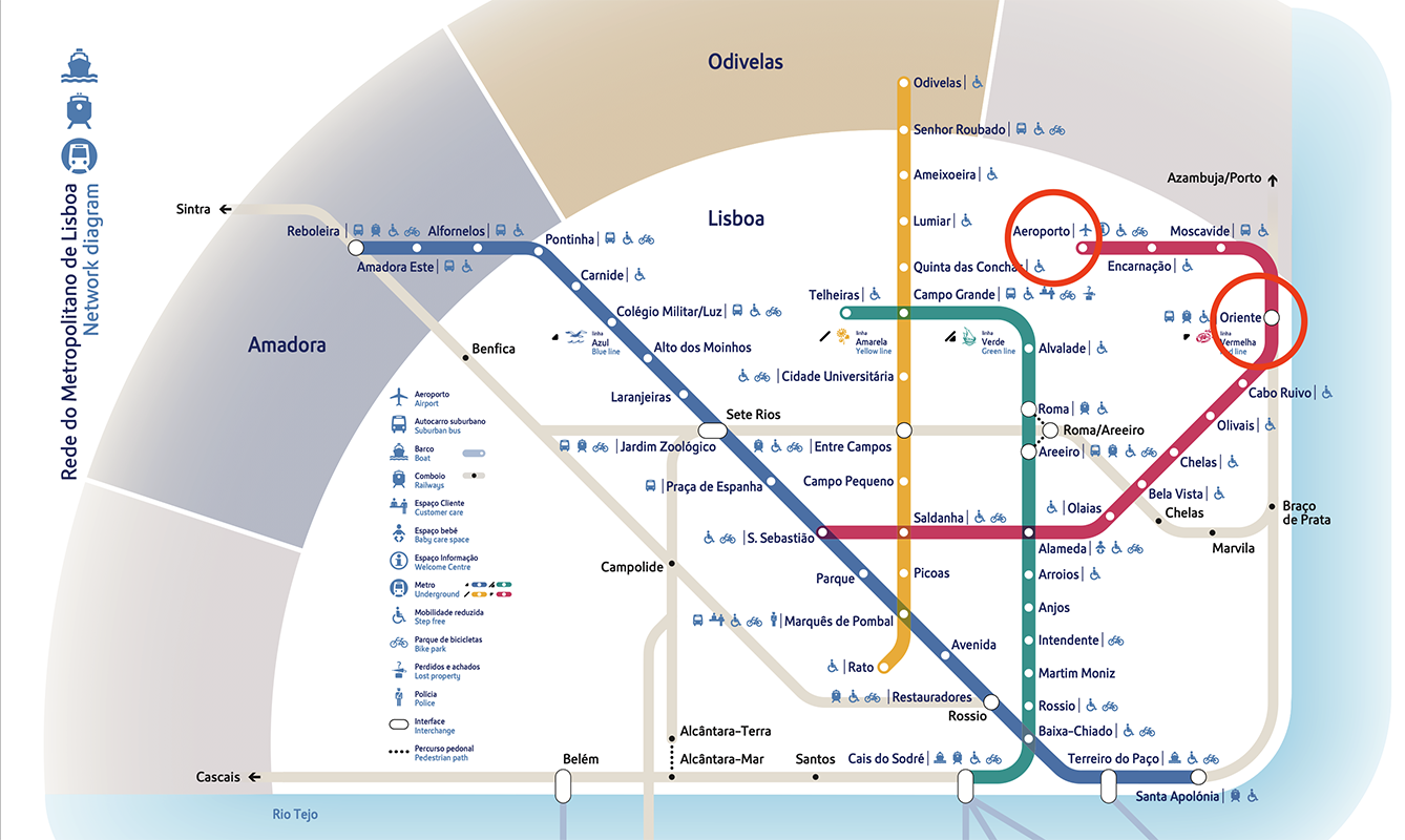 Mapa do metro de Lisboa